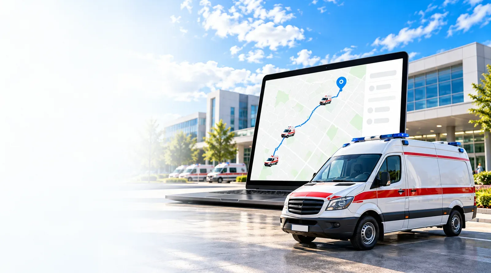 Live ambulance fleet tracking on the map